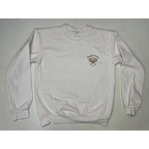 Morgan Stewart Sport Crewneck Sweatshirt Women XS Pink Logo Tennis